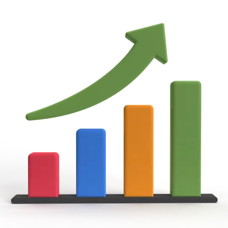 Gráfico de crescimento  3D Icon