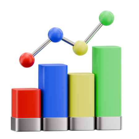 Gráfico de crescimento  3D Icon