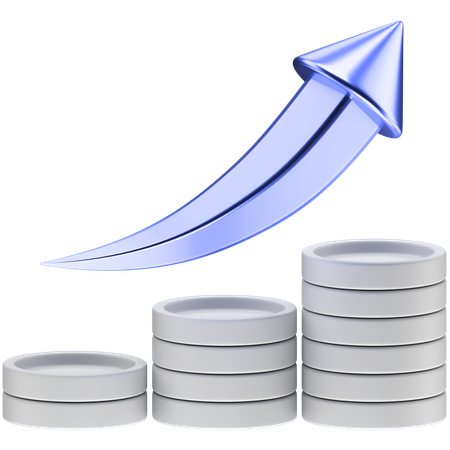 Gráfico de crescimento  3D Icon