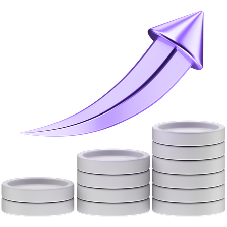 Gráfico de crescimento  3D Icon