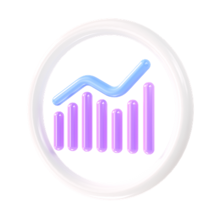 Gráfico de crescimento  3D Icon