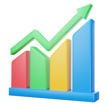 Gráfico de crescimento  3D Icon