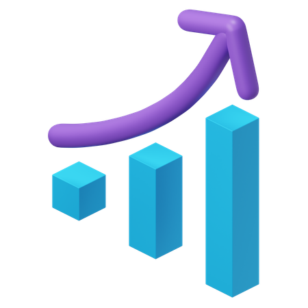 Gráfico de crescimento  3D Illustration