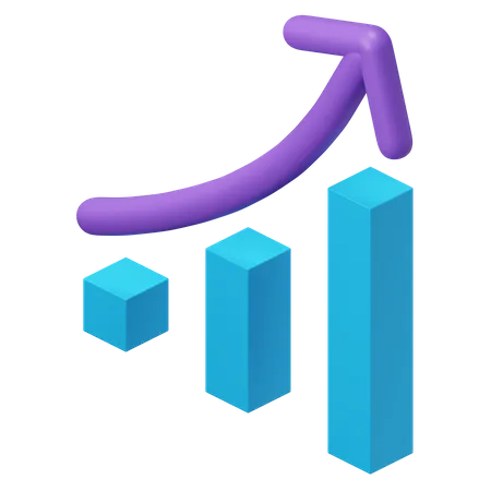 Gráfico de crescimento  3D Illustration