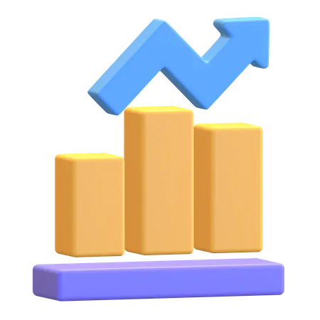 Gráfico de crescimento  3D Illustration