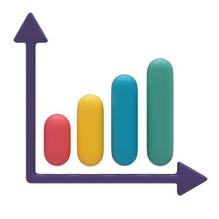 Gráfico de crescimento  3D Icon