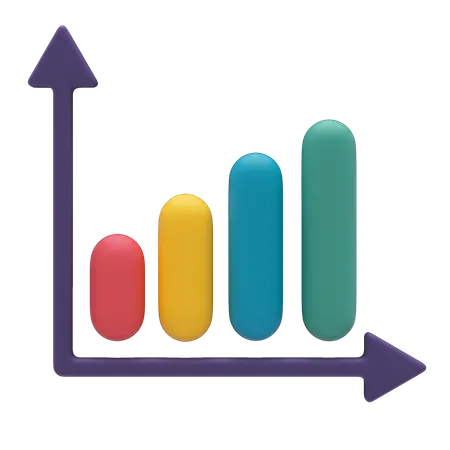 Gráfico de crescimento  3D Icon