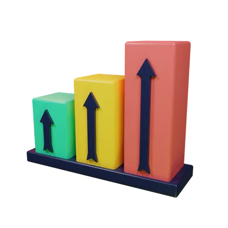 Gráfico de crescimento  3D Illustration