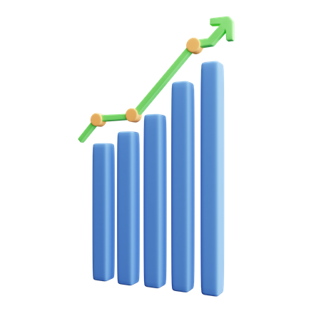 Gráfico de crescimento  3D Illustration