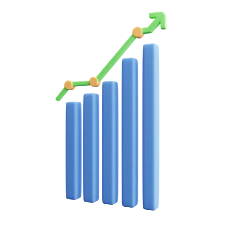 Gráfico de crescimento  3D Illustration