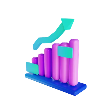 Gráfico de crescimento  3D Illustration