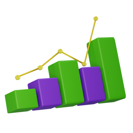 Gráfico de crescimento  3D Illustration