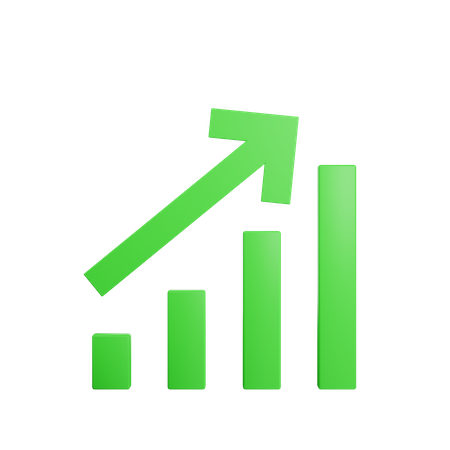 Gráfico de crescimento  3D Illustration