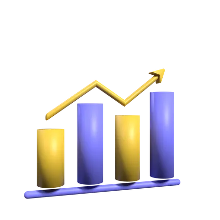 Gráfico de crescimento  3D Illustration