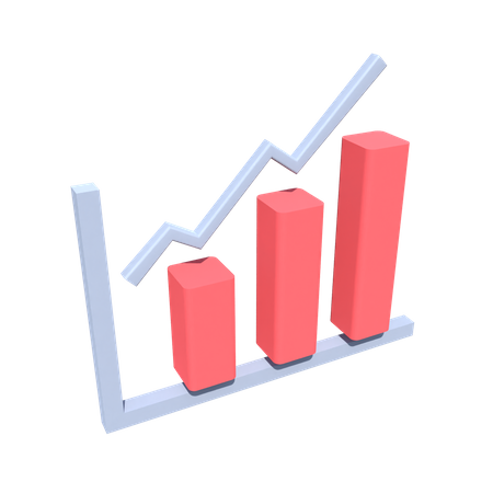 Gráfico de crescimento  3D Illustration