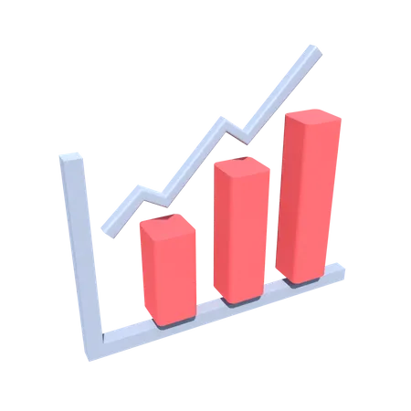 Gráfico de crescimento  3D Illustration