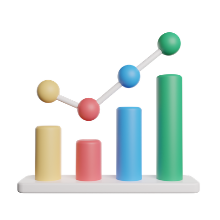 Gráfico de crescimento  3D Icon