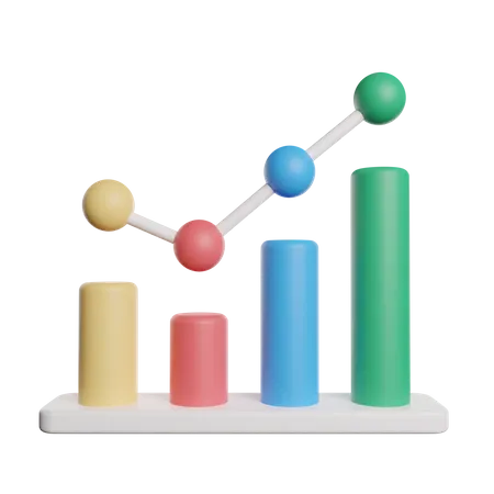 Gráfico de crescimento  3D Icon