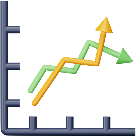 Gráfico de crescimento  3D Icon