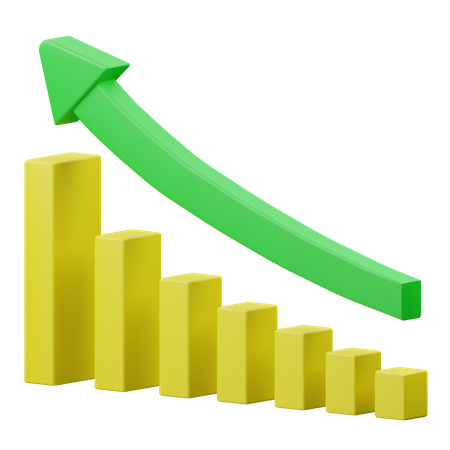 Gráfico de crescimento  3D Icon