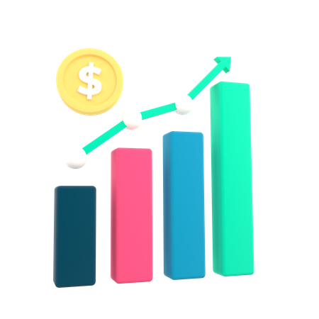 Gráfico de crescimento  3D Icon