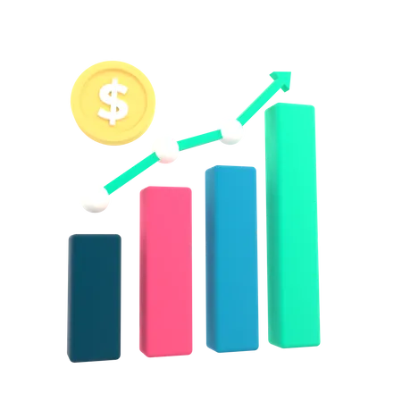 Gráfico de crescimento  3D Icon