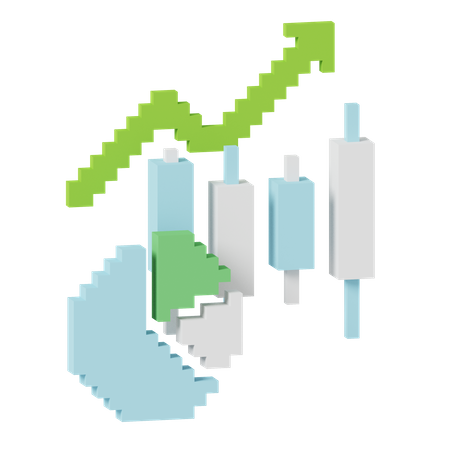 Gráfico de crescimento  3D Icon