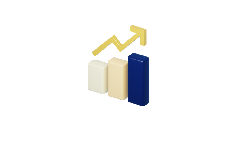 Gráfico de crescimento  3D Icon