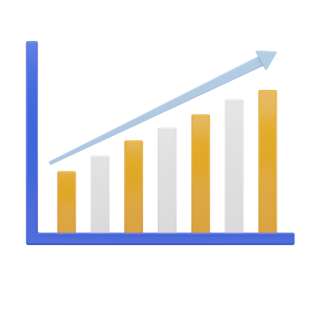 Gráfico de crescimento  3D Icon