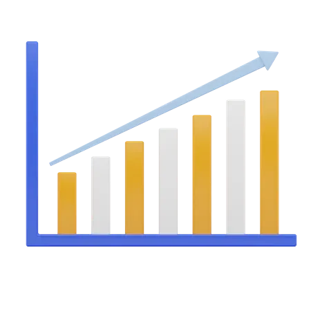 Gráfico de crescimento  3D Icon