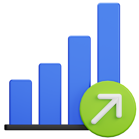 Gráfico de crescimento  3D Icon