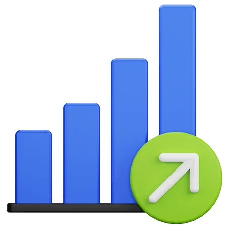 Gráfico de crescimento  3D Icon