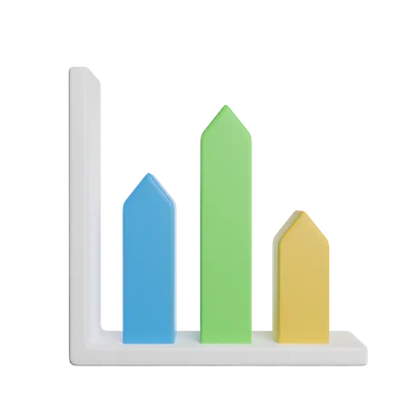 Gráfico de crescimento  3D Icon