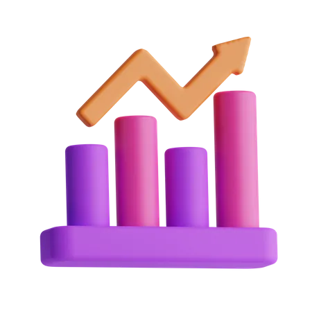 Gráfico de crescimento  3D Icon