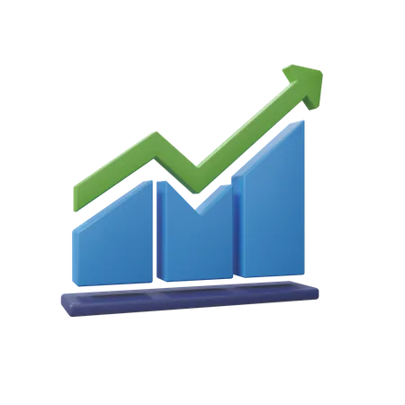 Gráfico de crescimento  3D Illustration