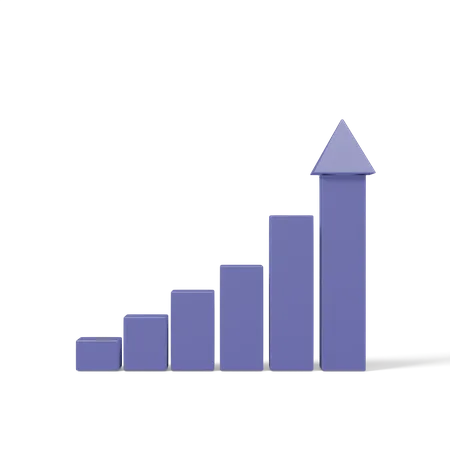 Gráfico de crescimento  3D Icon