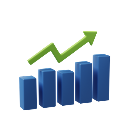 Gráfico de crescimento  3D Icon