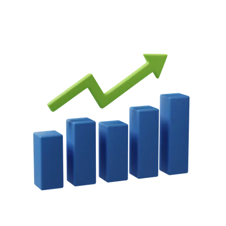 Gráfico de crescimento  3D Icon