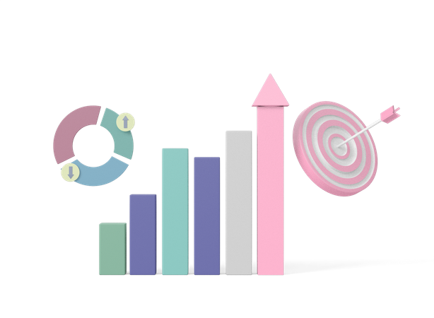 Gráfico de crescimento  3D Icon