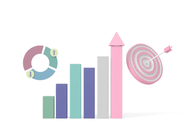 Gráfico de crescimento  3D Icon