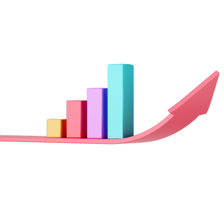 Gráfico de crescimento  3D Icon