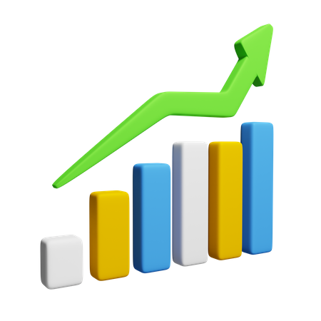 Gráfico de crescimento  3D Icon