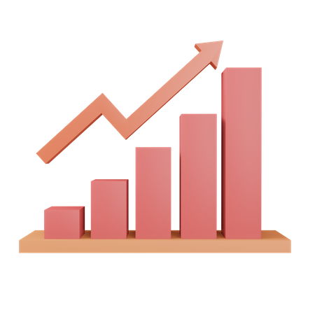 Gráfico de crescimento  3D Icon