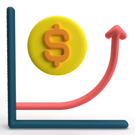 Gráfico de crescimento  3D Icon