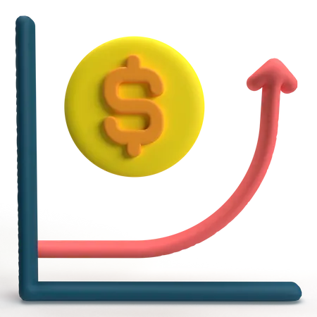 Gráfico de crescimento  3D Icon