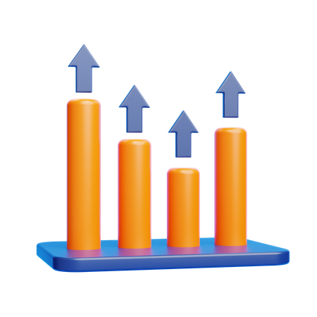 Gráfico de crescimento  3D Icon