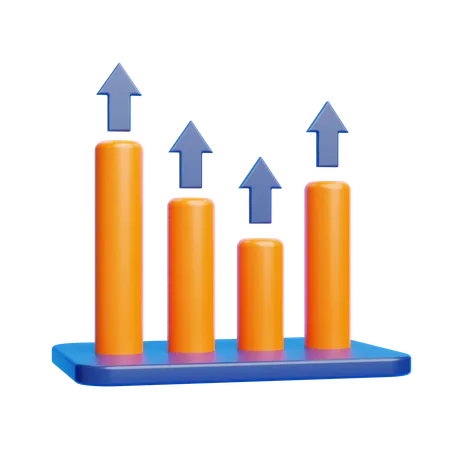 Gráfico de crescimento  3D Icon