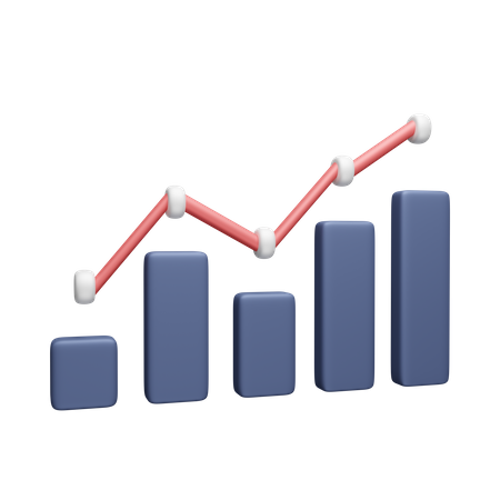 Gráfico de crescimento  3D Icon