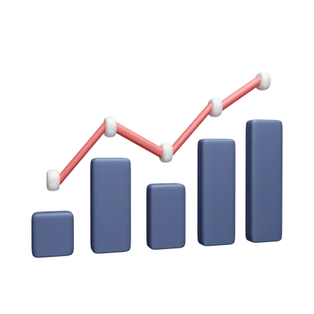 Gráfico de crescimento  3D Icon