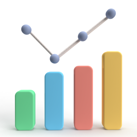 Gráfico de crescimento  3D Icon